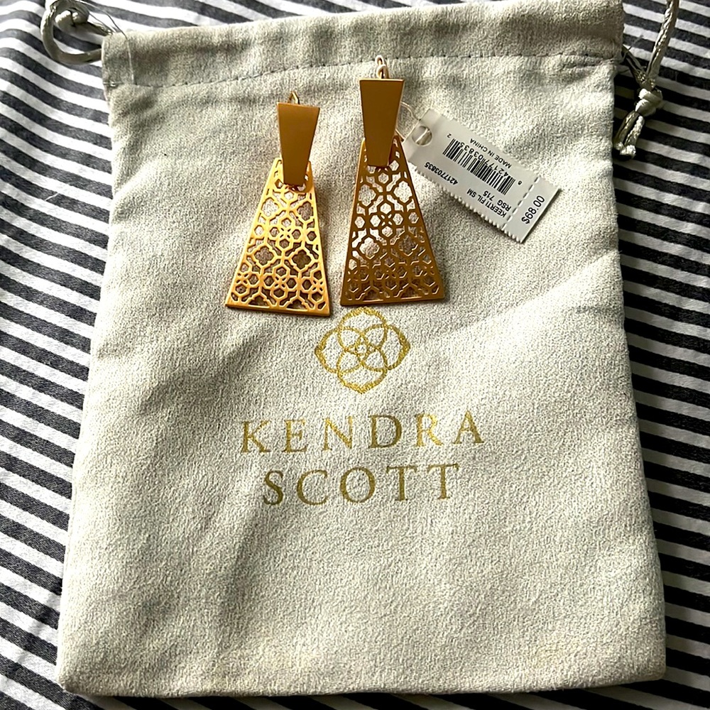 Kendra Scott rose gold Kerri filagree earrings
